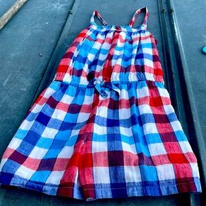 Plaid Cat and jack Romper 7-8. New. Worn once.